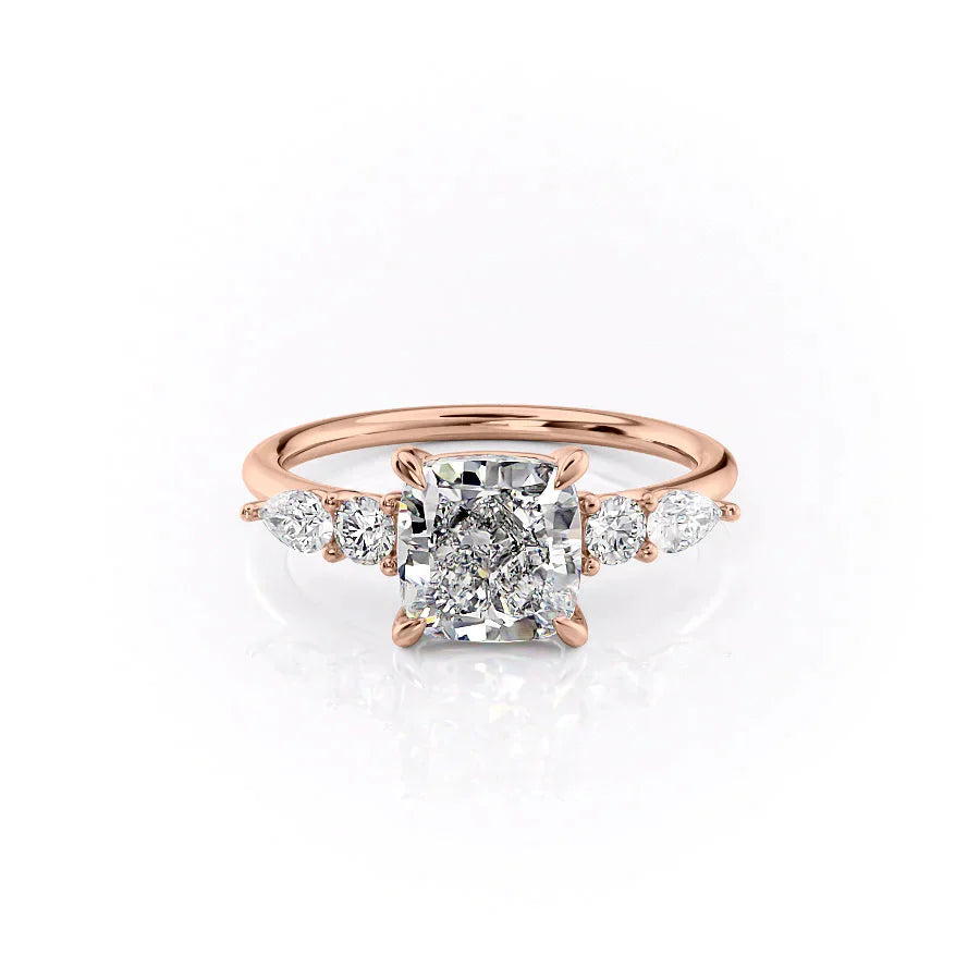 The Abigail Set With A 1 Carat Cushion Lab Diamond