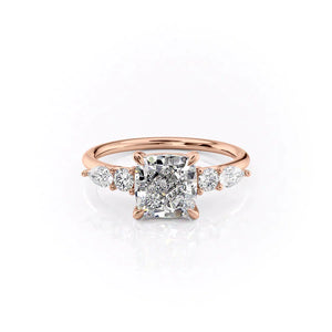 The Abigail Set With A 4.5 Carat Cushion Moissanite