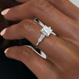The Abigail Set With A 3 Carat Cushion Lab Diamond