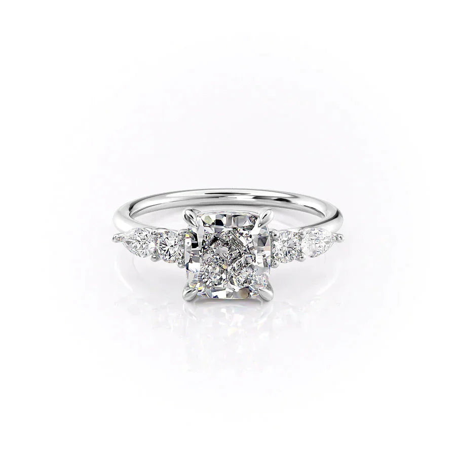 The Abigail Set With A 1 Carat Cushion Lab Diamond