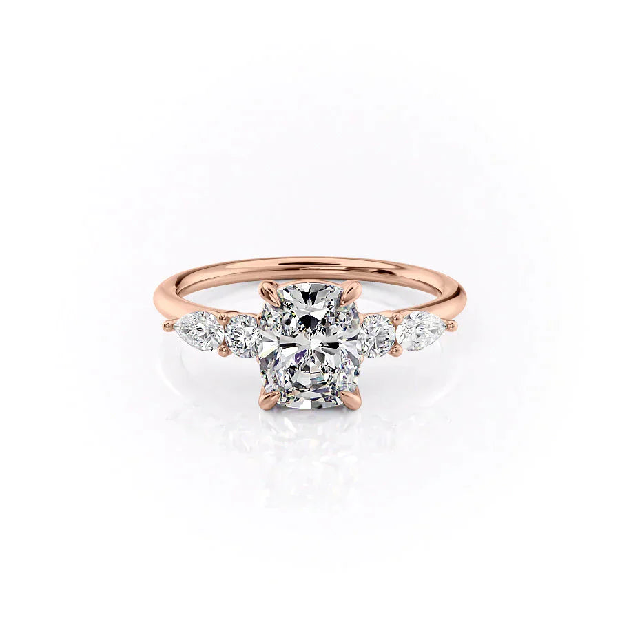 The Abigail Set With A 2 Carat Elongated Cushion Lab Diamond