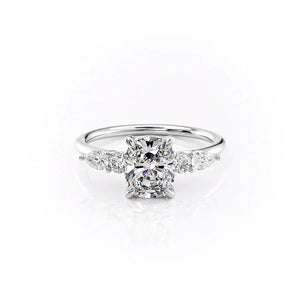 The Abigail Set With A 2 Carat Elongated Cushion Lab Diamond