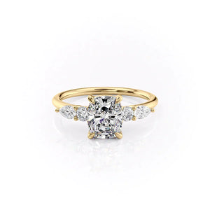 The Abigail Set With A 2 Carat Elongated Cushion Lab Diamond