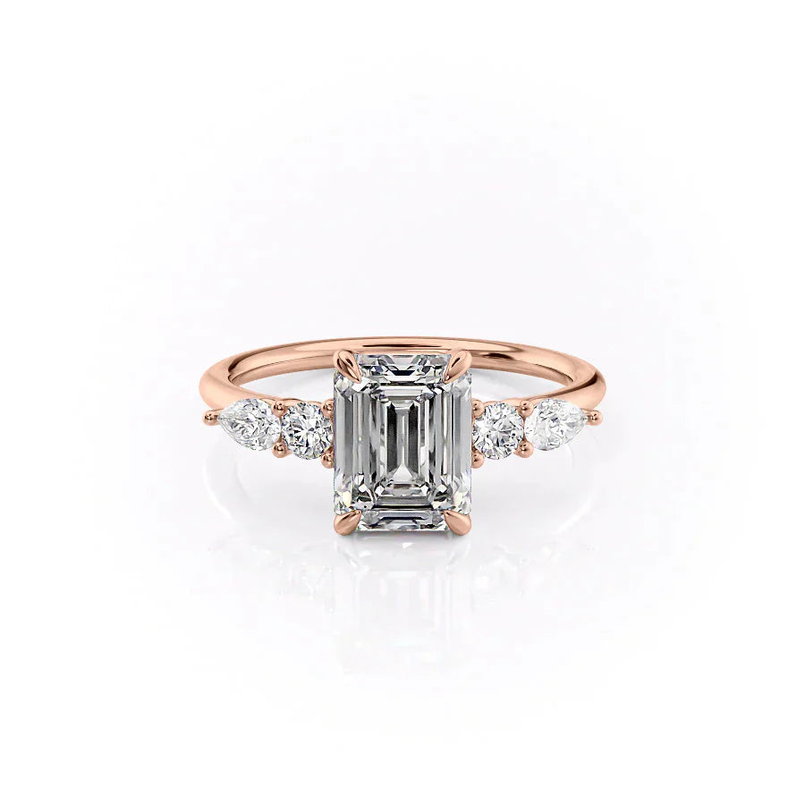 The Abigail Set With A 2 Carat Emerald Moissanite
