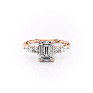 The Abigail Set With A 2 Carat Emerald Moissanite