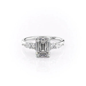 The Abigail Set With A 2 Carat Emerald Moissanite