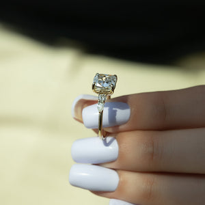 The Abigail Set With A Cushion Moissanite