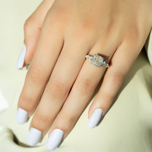 The Abigail Set With A 1 Carat Cushion Lab Diamond