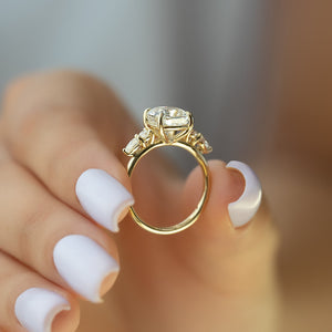 The Abigail Set With A 1 Carat Cushion Lab Diamond