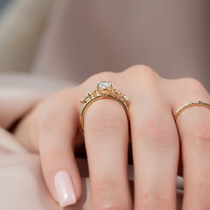 The Abigail Set With A 1 Carat Oval Lab Diamond