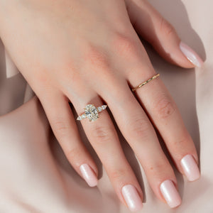 The Abigail Set With A 1 Carat Oval Lab Diamond