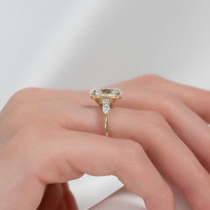 The Abigail Set With A 1 Carat Oval Lab Diamond