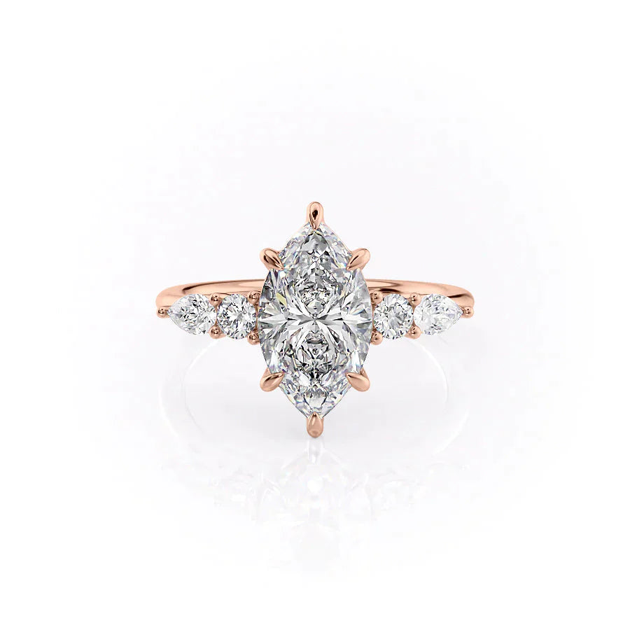 The Abigail Set With A 2 Carat Marquise Lab Diamond
