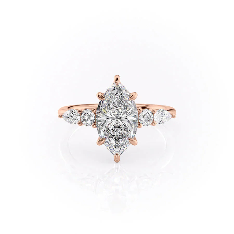 The Abigail Set With A 5 Carat Marquise Moissanite