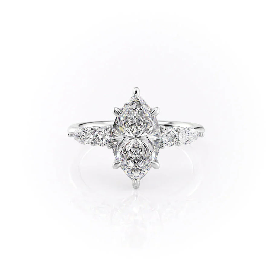 The Abigail Set With A 2.5 Carat Marquise Moissanite