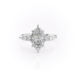 The Abigail Set With A 3 Carat Marquise Moissanite