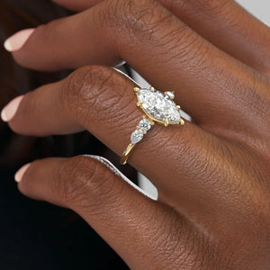 The Abigail Set With A 2.5 Carat Marquise Lab Diamond