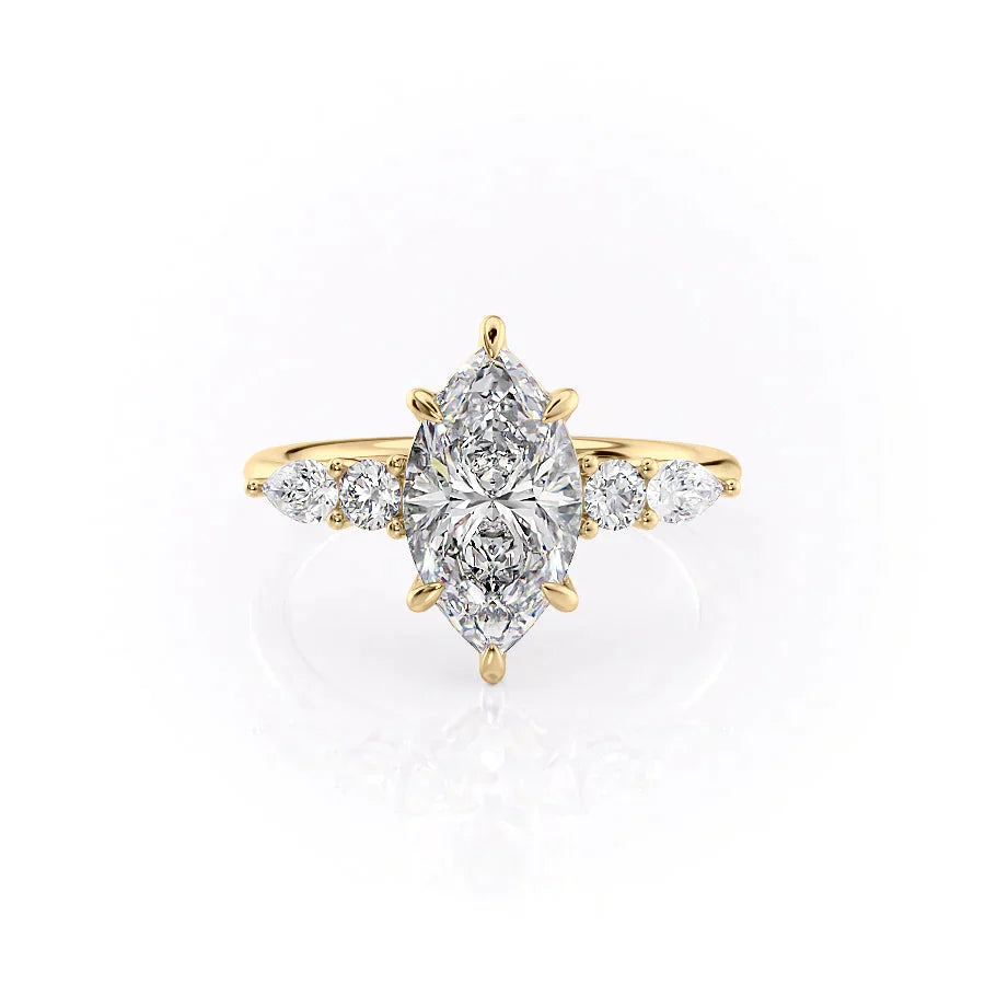 The Abigail Set With A 3 Carat Marquise Lab Diamond