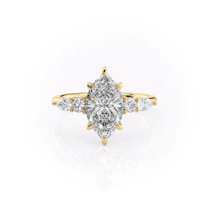 The Abigail Set With A 3 Carat Marquise Lab Diamond