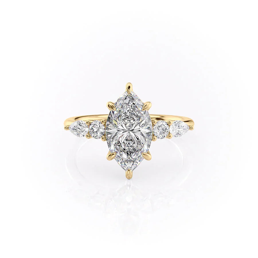 The Abigail Set With A 1.5 Carat Marquise Moissanite