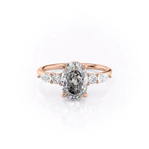 The Abigail Set With A 5 Carat Oval Moissanite