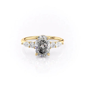 The Abigail Set With A 1 Carat Oval Lab Diamond
