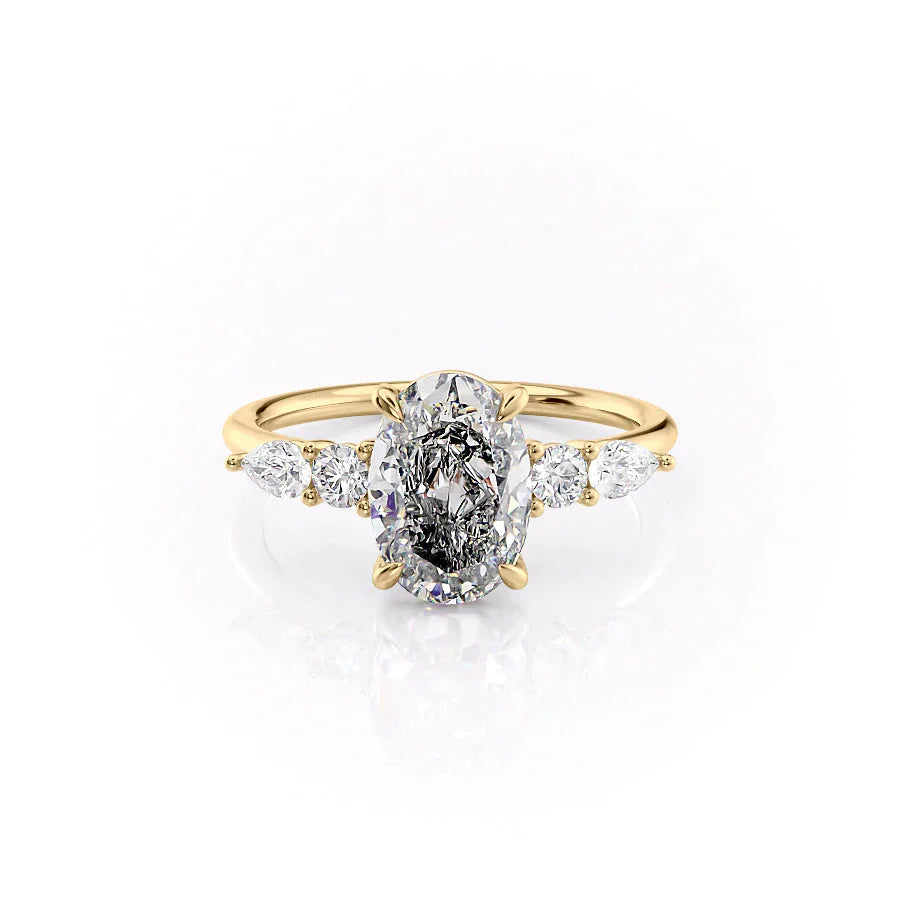 The Abigail Set With A 1.5 Carat Oval Lab Diamond
