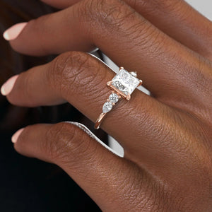 The Abigail Set With A 1 Carat Princess Lab Diamond