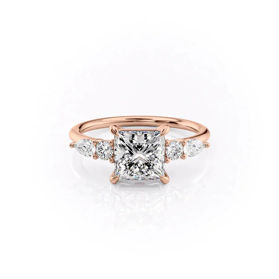 The Abigail Set With A 4.5 Carat Princess Moissanite