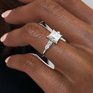 The Abigail Set With A 3.5 Carat Princess Moissanite
