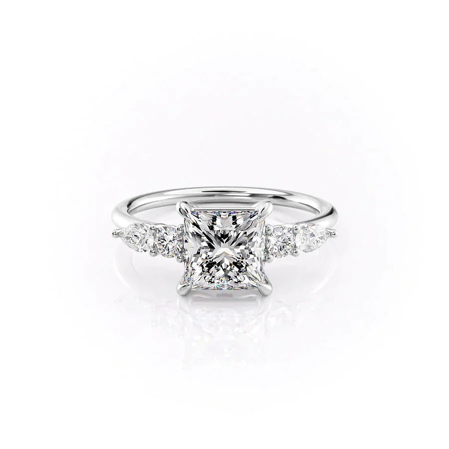 The Abigail Set With A 1 Carat Princess Moissanite