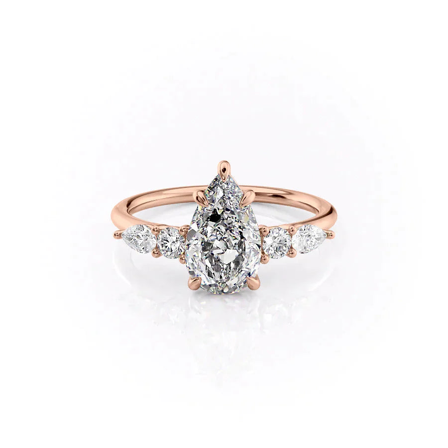 The Abigail Set With A 2 Carat Pear Moissanite