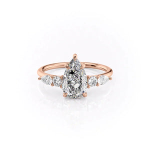 The Abigail Set With A 3 Carat Pear Moissanite
