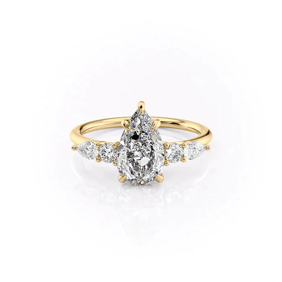The Abigail Set With A 1 Carat Pear Lab Diamond