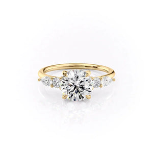 The Abigail Set With A 3 Carat Round Moissanite