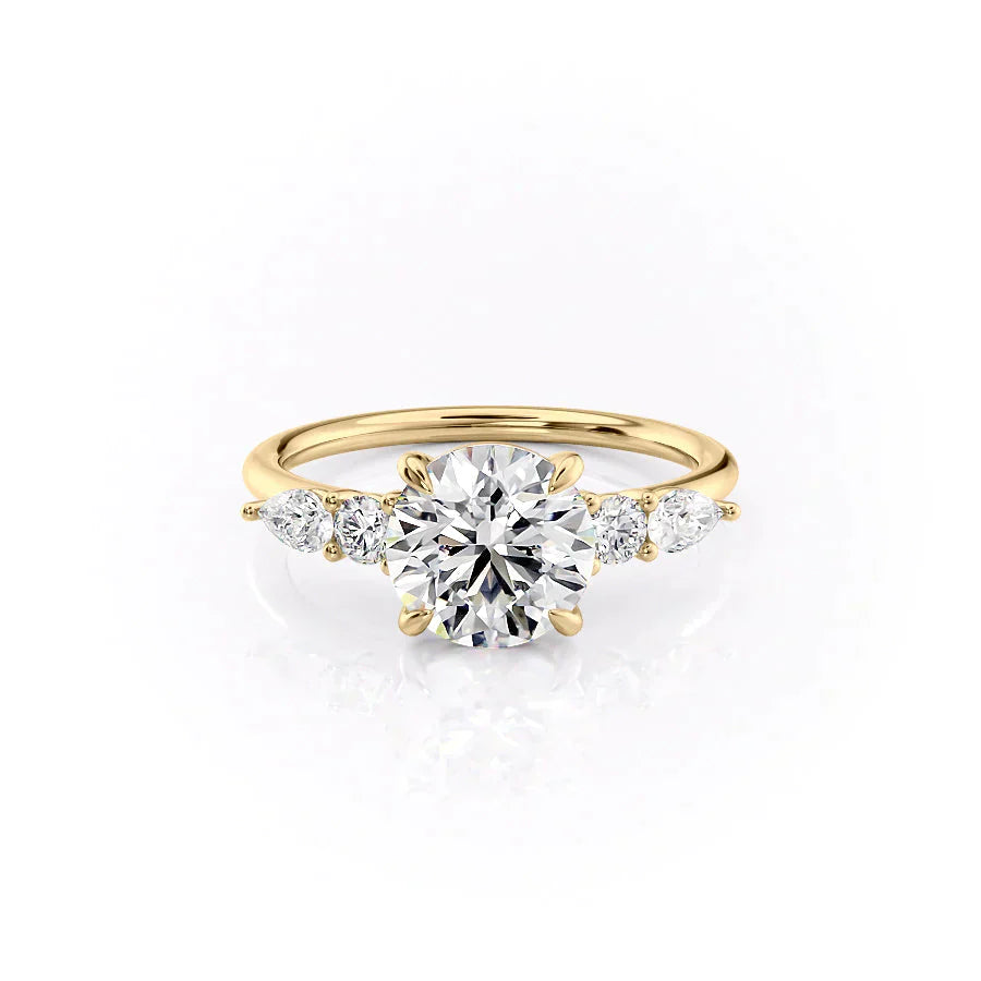 The Abigail Set With A 3.5 Carat Round Moissanite
