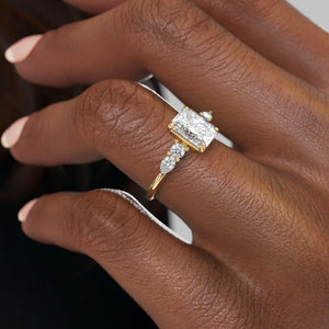 The Abigail Set With A 4.5 Carat Radiant Moissanite