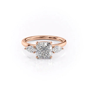 The Lauren Set With A 1.5 Carat Cushion Moissanite