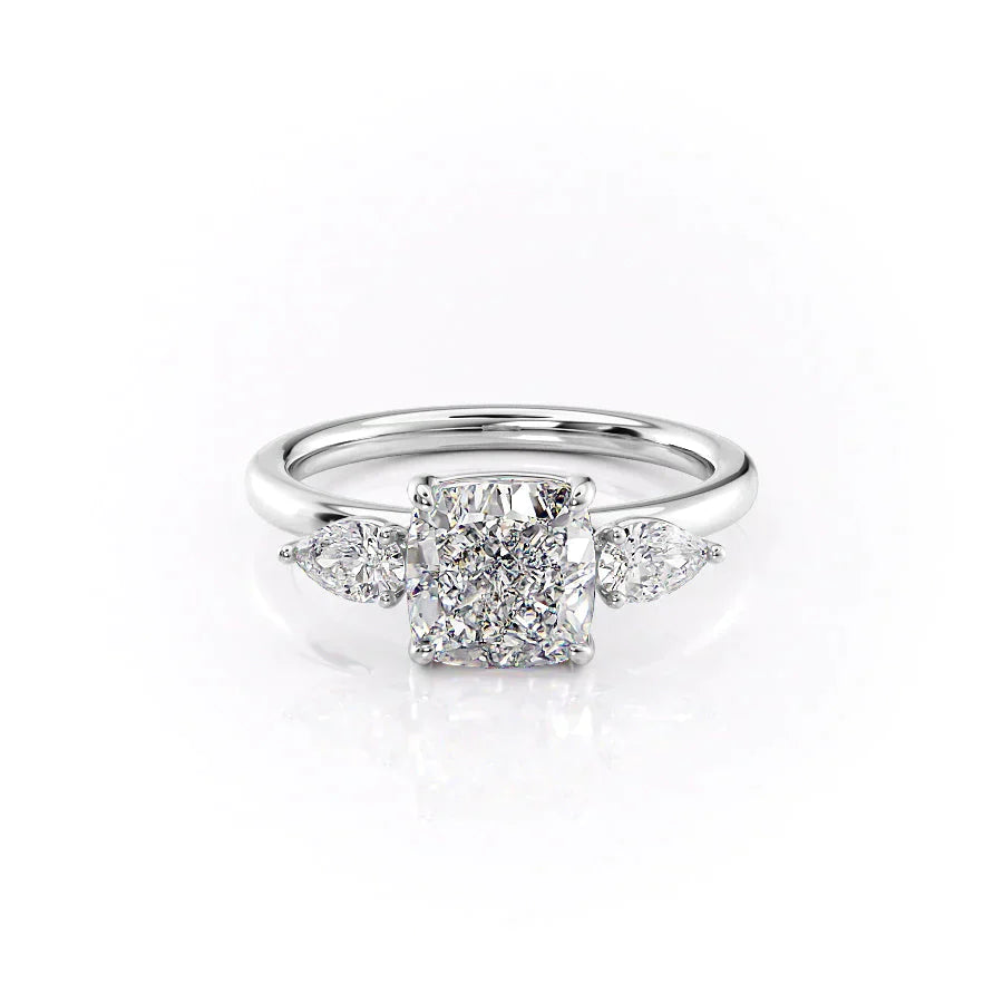 The Lauren Set With A 4 Carat Cushion Moissanite