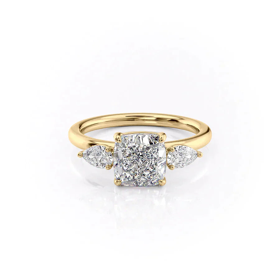 The Lauren Set With A 3 Carat Cushion Lab Diamond