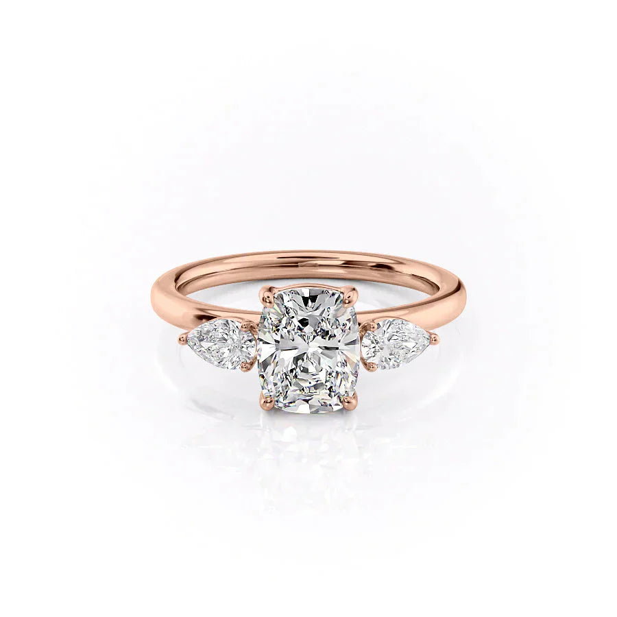 The Lauren Set With A 3 Carat Elongated Cushion Lab Diamond