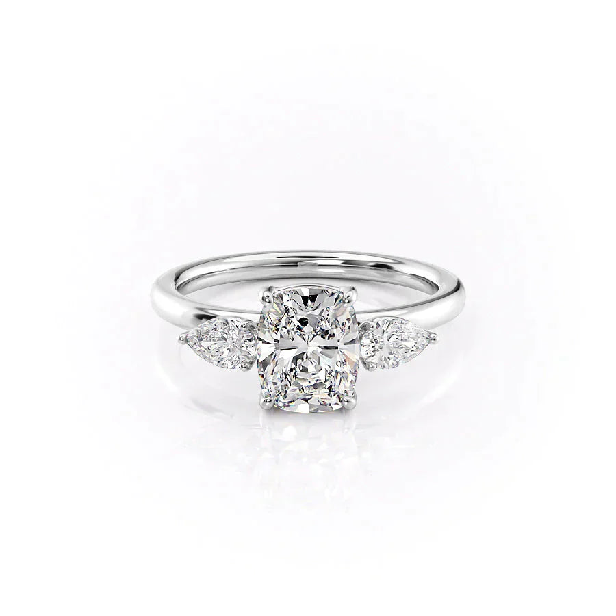 The Lauren Set With A 1 Carat Elongated Cushion Lab Diamond