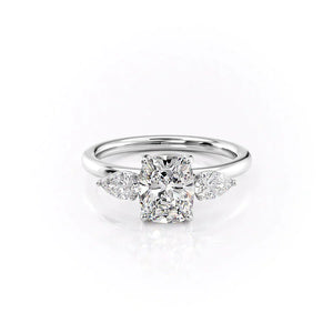 The Lauren Set With A 1.5 Carat Elongated Cushion Lab Diamond