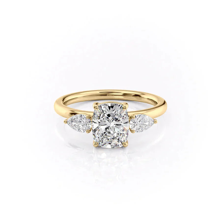 The Lauren Set With A 3 Carat Elongated Cushion Lab Diamond