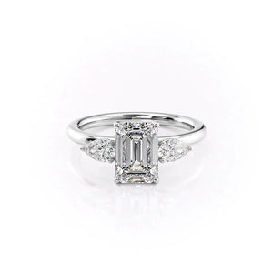 The Lauren Set With A 1.5 Carat Emerald Moissanite