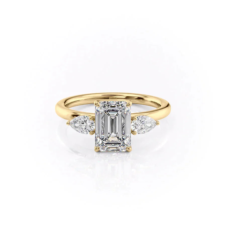 The Lauren Set With A 2.5 Carat Emerald Moissanite