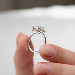 The Lauren Set With A 5 Carat Emerald Moissanite