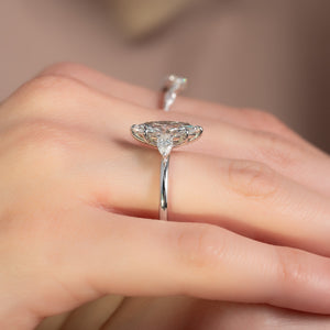 The Lauren Set With A 4 Carat Marquise Moissanite