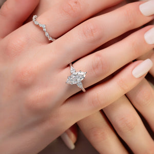 The Lauren Set With A 4 Carat Marquise Moissanite