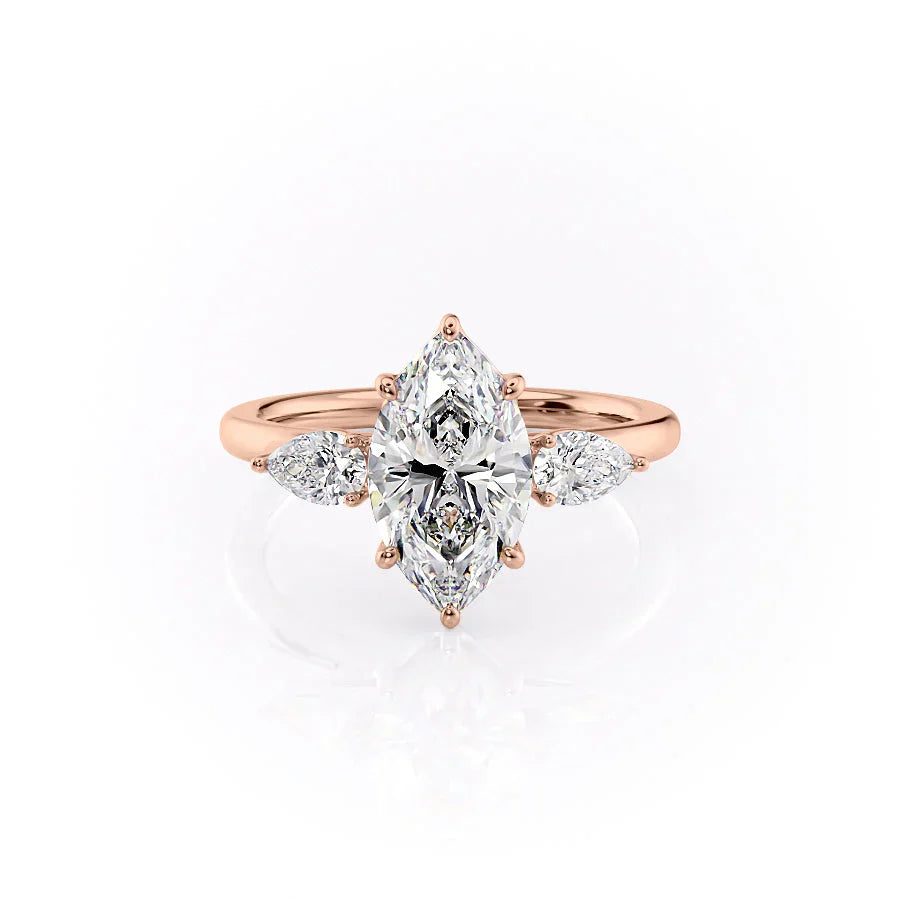The Lauren Set With A 1 Carat Marquise Moissanite